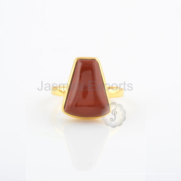 Hermoso anillo de plata plateado oro de Jasper para la venta al por mayor